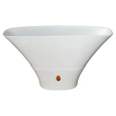 Pre-owned Furstenberg Porcelain Vintage Furstenberg White Textured Porcelain Flower Vase Amber Stone Germany 90
