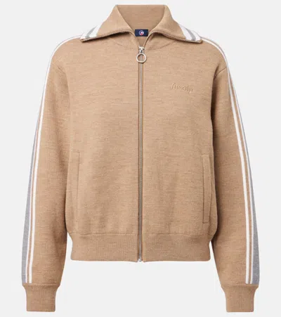 Fusalp Benada Striped Wool-blend Jacket In Neutral