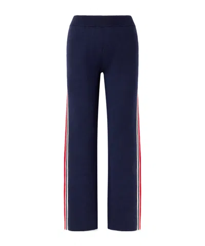 Fusalp Benada Striped Wool-blend Straight-leg Pants In Blue