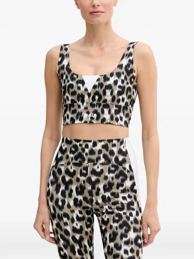 Fusalp Biarra Leopard-print Sports Bra In Brown