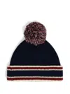 Fusalp Bonnet Striped Pompom Beanie Hat In Black