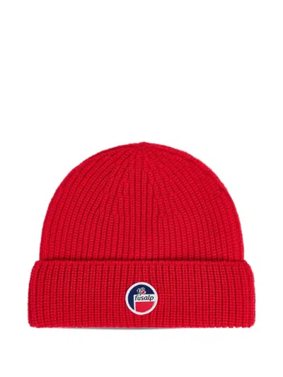 Fusalp Cosmic Logo-patch Beanie Hat In Red