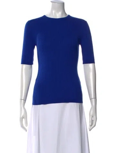 Pre-owned Fusalp Crew Neck Short Sleeve Top In Blue