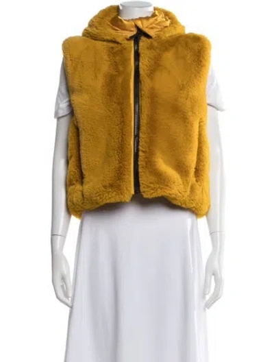 Pre-owned Fusalp Faux Fur Jacket In Yellow