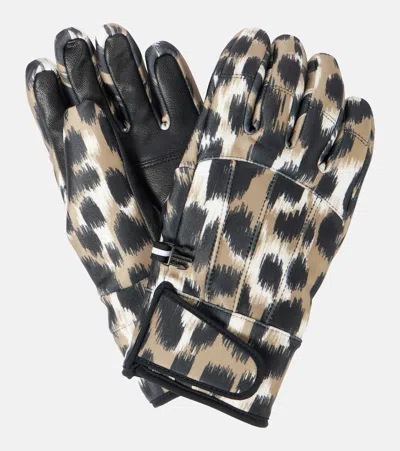 Fusalp Glacier Leather-trimmed Ski Gloves In Multi