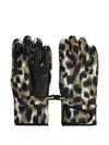 Fusalp Glacier Leopard-print Leather-palm Gloves In Brown