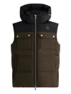 Fusalp Hooded Quilted Bomber Vest In Brown