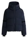 Fusalp Hooded Velvet-trimmed Padded Coat In Blue