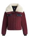 Fusalp Lakki Faux-fur-collar Jacket In Burgundy