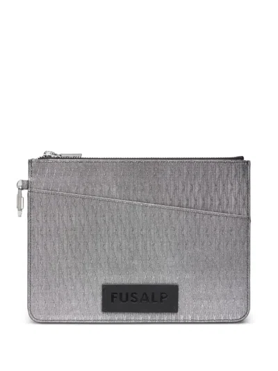 Fusalp Large Pouch Clutch Bag In Silver