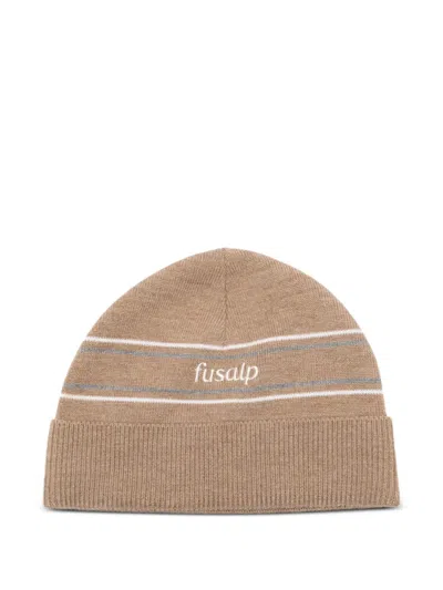 Fusalp Logo-embroidered Beanie In Brown