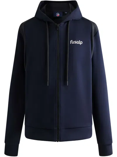 Fusalp Logo-embroidered Hoodie In Blue