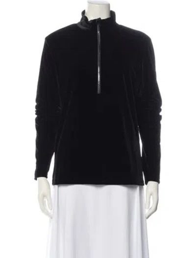 Pre-owned Fusalp Mock Neck Long Sleeve Sweatshirt W/ Tags In Black