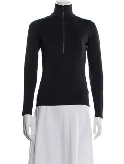 Pre-owned Fusalp Mock Neck Long Sleeve Top In Blue