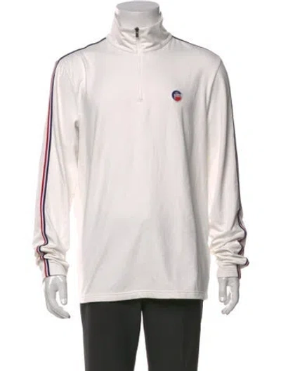 Pre-owned Fusalp Mock Neck Long Sleeve T-shirt In White