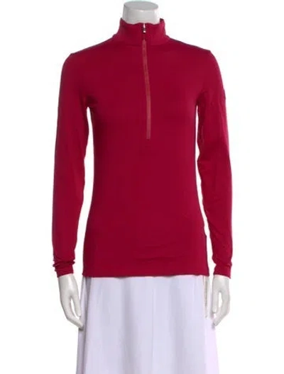 Pre-owned Fusalp Nylon Mock Neck Sweatshirt In Red