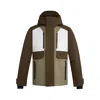 Fusalp Three-tone Panelled Ski Jacket In Brown