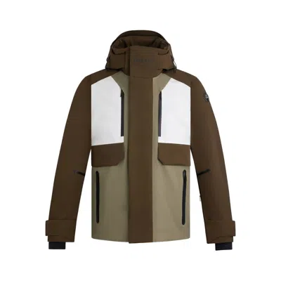 Fusalp Three-tone Panelled Ski Jacket In Brown