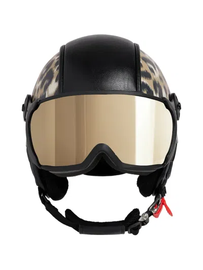 Fusalp Pace Head Leopard Print Ski Helmet In Black
