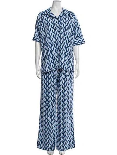 Pre-owned Fusalp Printed Pant Set In Blue