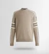 Fusalp Jacquard-striped Sweater In Brown