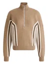 Fusalp Ribbed-knit Half-zip Sweater In Brown
