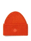 Fusalp Ribbed Logo-badge Knitted Beanie In Orange