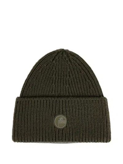 Fusalp Ribbed-knit Logo-patch Beanie Hat In Green