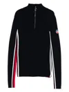 Fusalp Side-stripe Zip-neck Ski Top In Black
