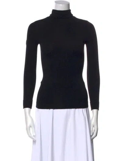 Pre-owned Fusalp Silk Turtleneck Top In Blue