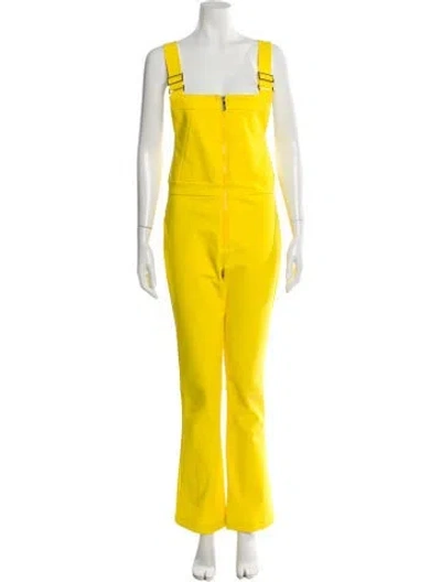 Pre-owned Fusalp Square Neckline Jumpsuit In Yellow