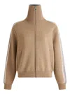 Fusalp Stripe-detail Zip-up Cardigan In Brown