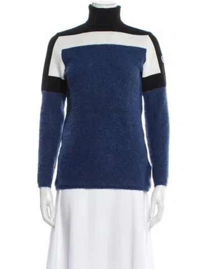 Pre-owned Fusalp Striped Turtleneck Sweater In Blue