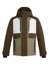 Fusalp Three-tone Panelled Ski Jacket In Brown