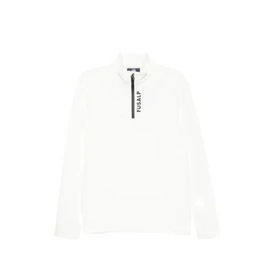 Fusalp Timothy Logo-print Half-zip Sweatshirt In White