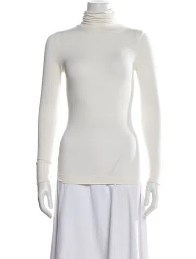 Pre-owned Fusalp Turtleneck Long Sleeve Top In Neutrals/white