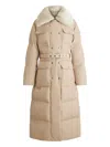 Fusalp Vlavi Belted Faux-fur Collar Coat In Neutral