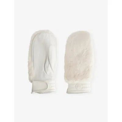 Fusalp Womens  Fleece-lined Faux-fur Ski Mittens In Neutral