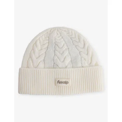Fusalp Womens  Bonnet Cable-knit Cashmere And Wool Beanie In Neige