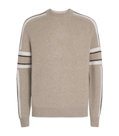 Fusalp Wool-cashmere Stripe Sweater In Brown