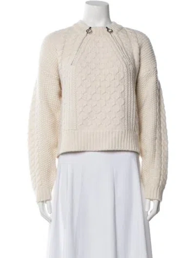 Pre-owned Fusalp Wool Crew Neck Sweater In Neutrals