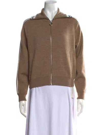 Pre-owned Fusalp Wool Mock Neck Sweater In Brown