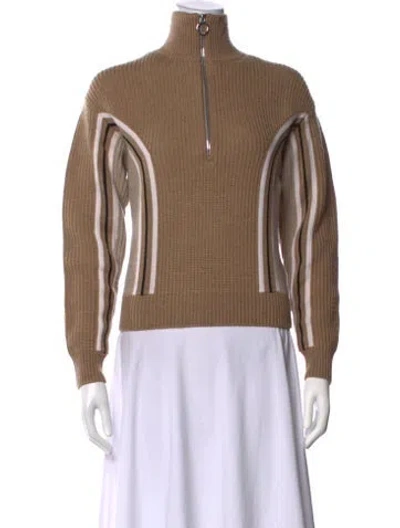 Pre-owned Fusalp Wool Striped Sweater In Brown/neutrals