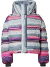 Fusalp X Crosby Studios Rayure-pixel Puffer Jacket In Grey
