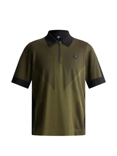 Fusalp Zip-neck Short-sleeve Polo Shirt In Brown