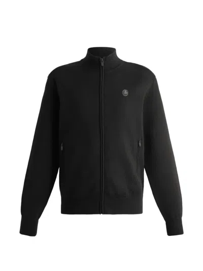 Fusalp Zip-up Logo-patch Jacket In Black
