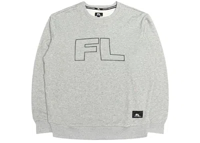 Pre-owned Futura Laboratories Men French Terry Crew In Gray/heather Grey