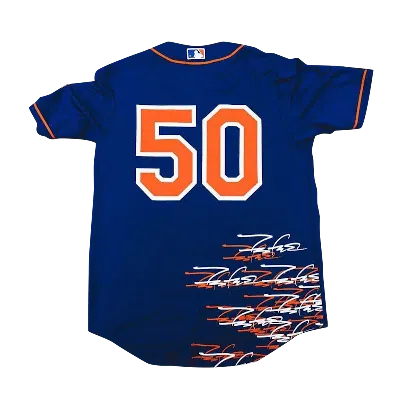 Pre-owned Futura Laboratories Men's  Futura X New York Mets Baseball Jersey In Blue