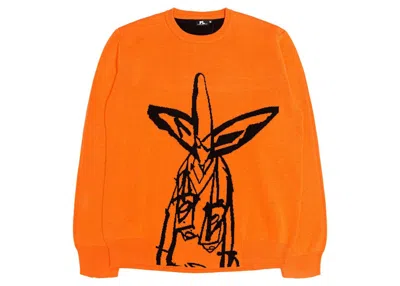 Pre-owned Futura Laboratories Men's  Pointman Knit Sweater In Orange