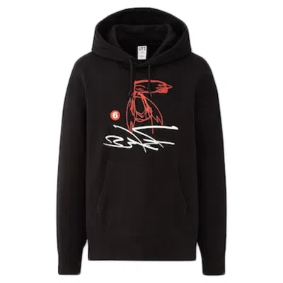 Pre-owned Futura Laboratories Men's  X Uniqlo Sketch Hooded Sweatshirt In Black